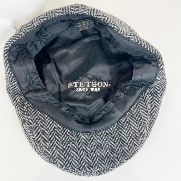 STETSON Wool Blend Herringbone Driving Cap Hat Size XL - Picture 5 of 8